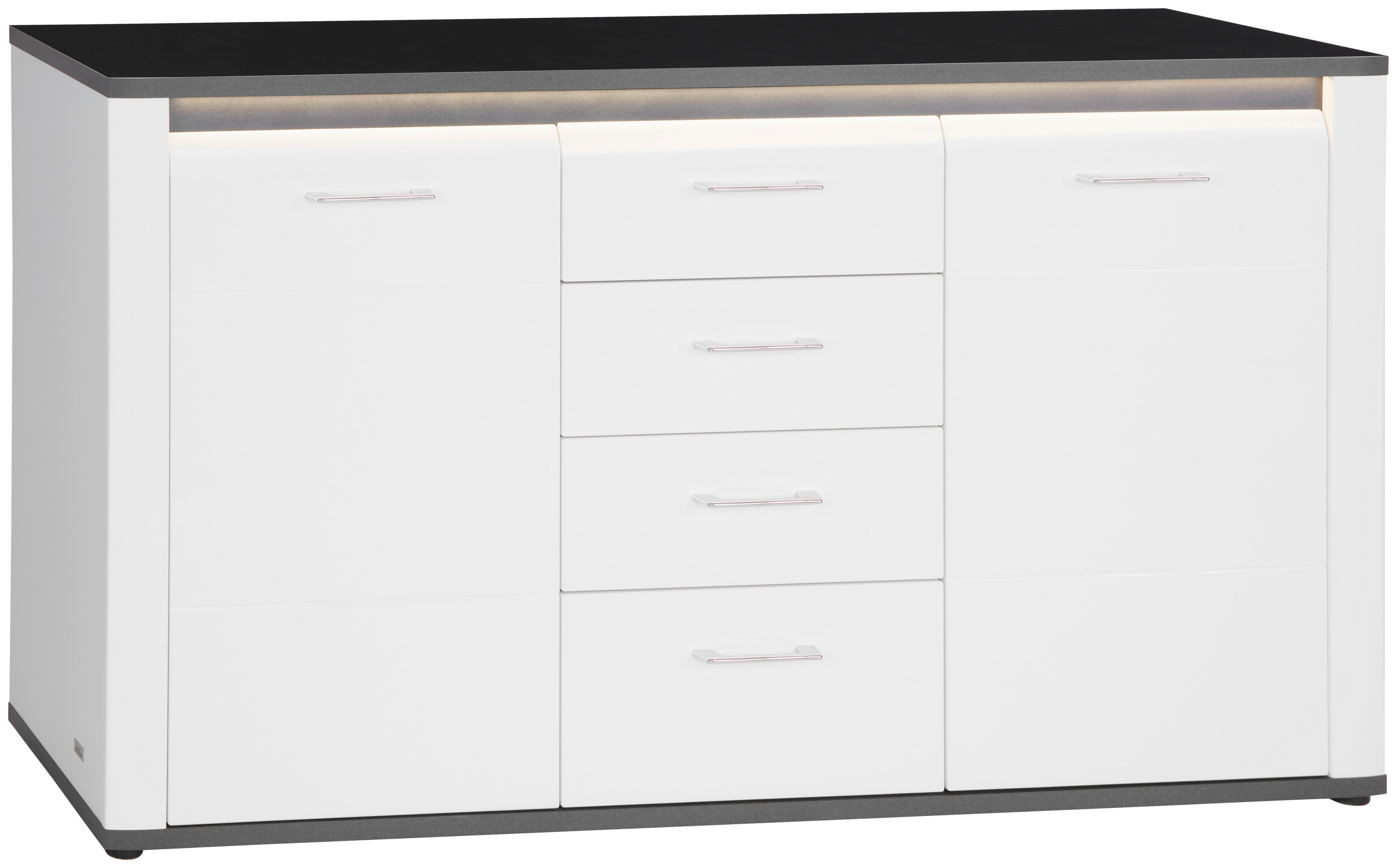 Komoda Alassio Alsk09 - barve kroma/črna, Moderno, umetna masa/leseni material (156,3/86,2/40,5cm) - Mömax