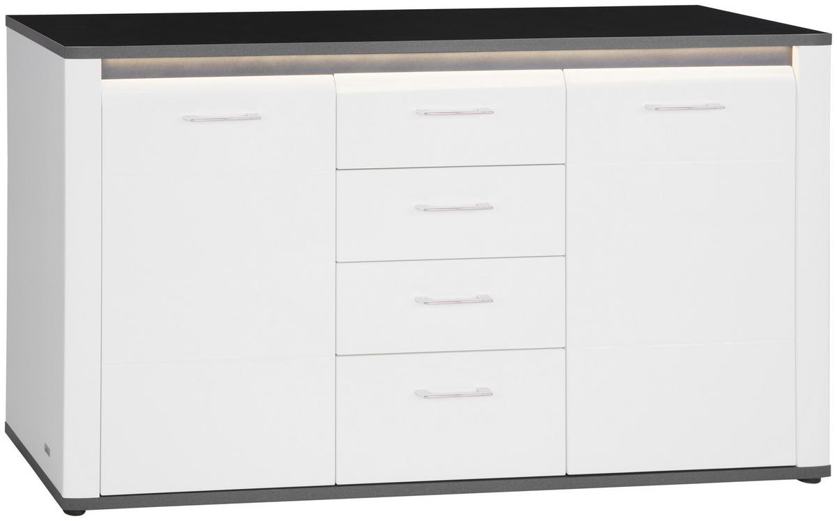 Komoda Alassio Alsk09 - barve kroma/črna, Moderno, umetna masa/leseni material (156,3/86,2/40,5cm) - Mömax