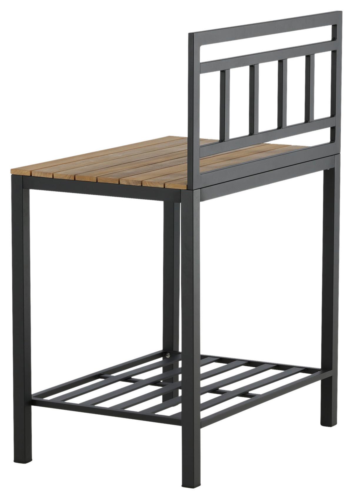OUTDOORKÜCHE MEXICO - Schwarz/Teakfarben, KONVENTIONELL, Holz/Metall (90/127/60cm) - Gardenson