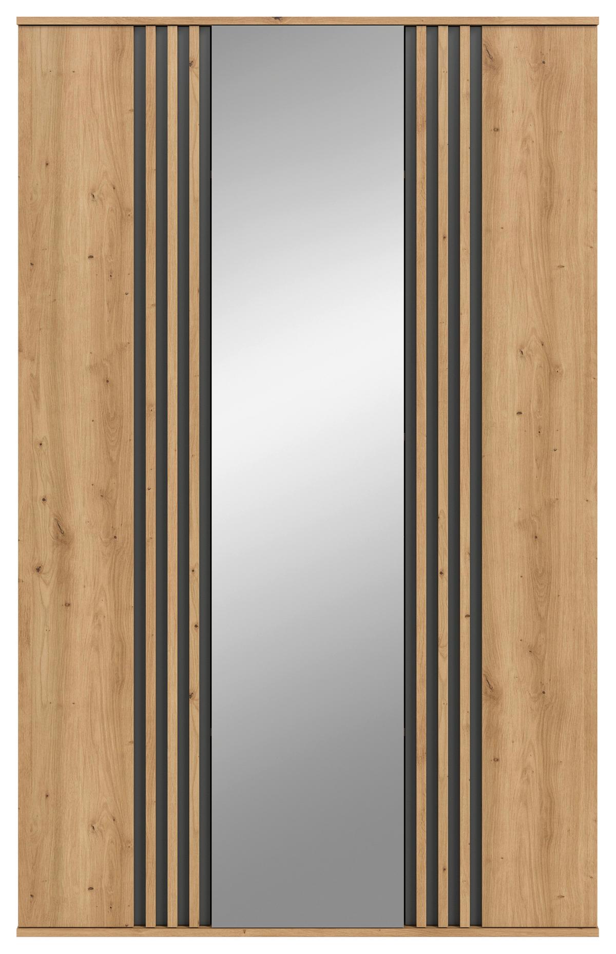 Drehtürenschrank TOFTA Eiche Artisan, Anthrazit - Anthrazit/Eiche Artisan, ROMANTIK / LANDHAUS, Holzwerkstoff (120/192/56cm) - Livetastic