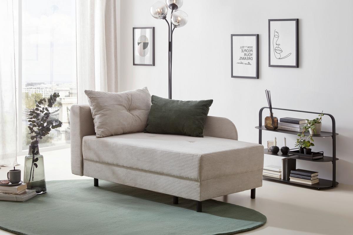 Liege Nova in Perlmutt - Perlmutt/Schwarz, MODERN, Holz/Textil (85/62/145cm) - Mömax