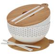 Salatschüssel Agnes Blau/natur - Blau/Naturfarben, MODERN, Holz/Holzwerkstoff (24,5/12cm) - Mömax modern living