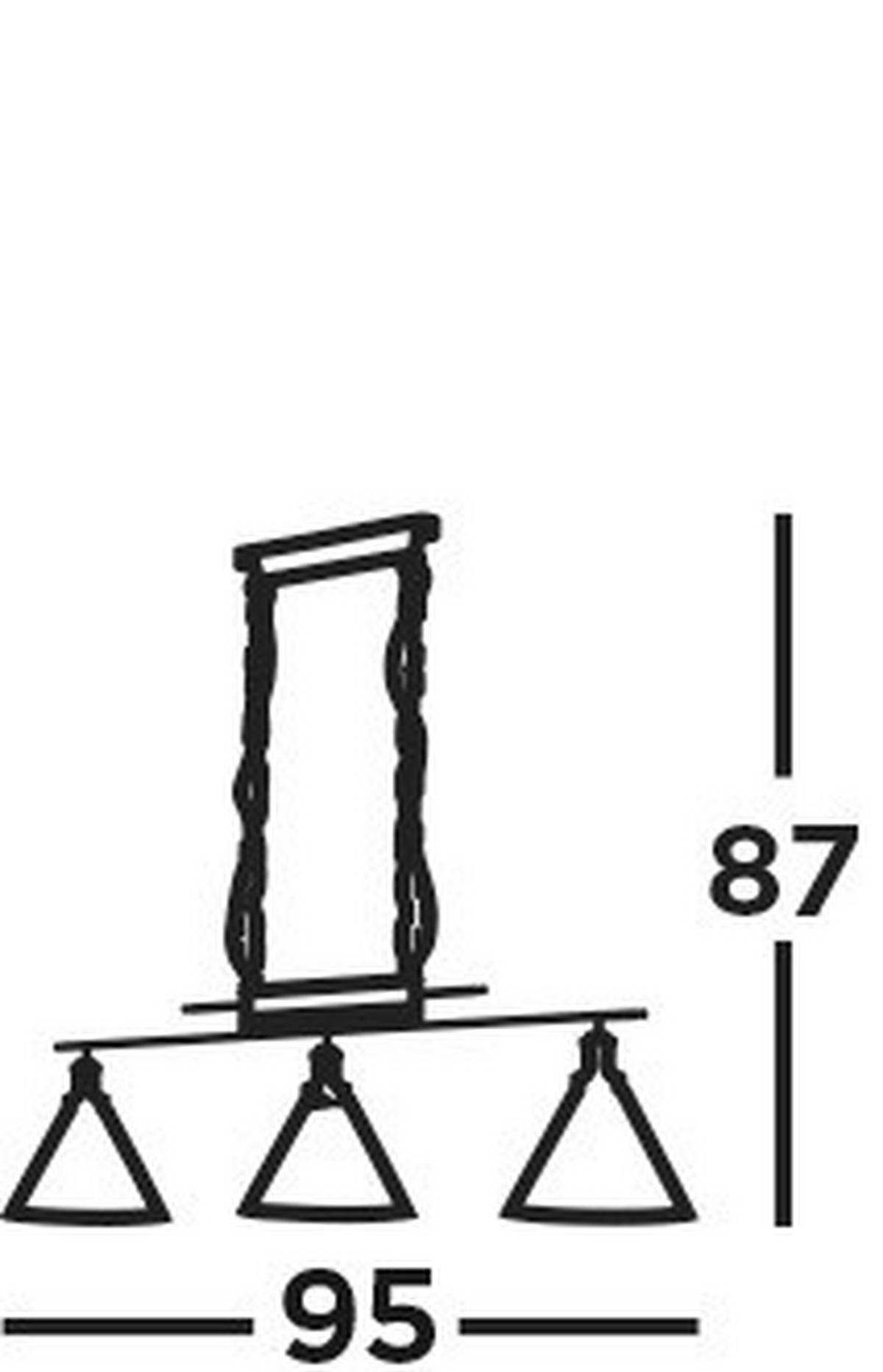 Függőlámpa Pyramid 1277-3ss - ezüstszínű, Konventionell, üveg/fém (95/87/23cm)
