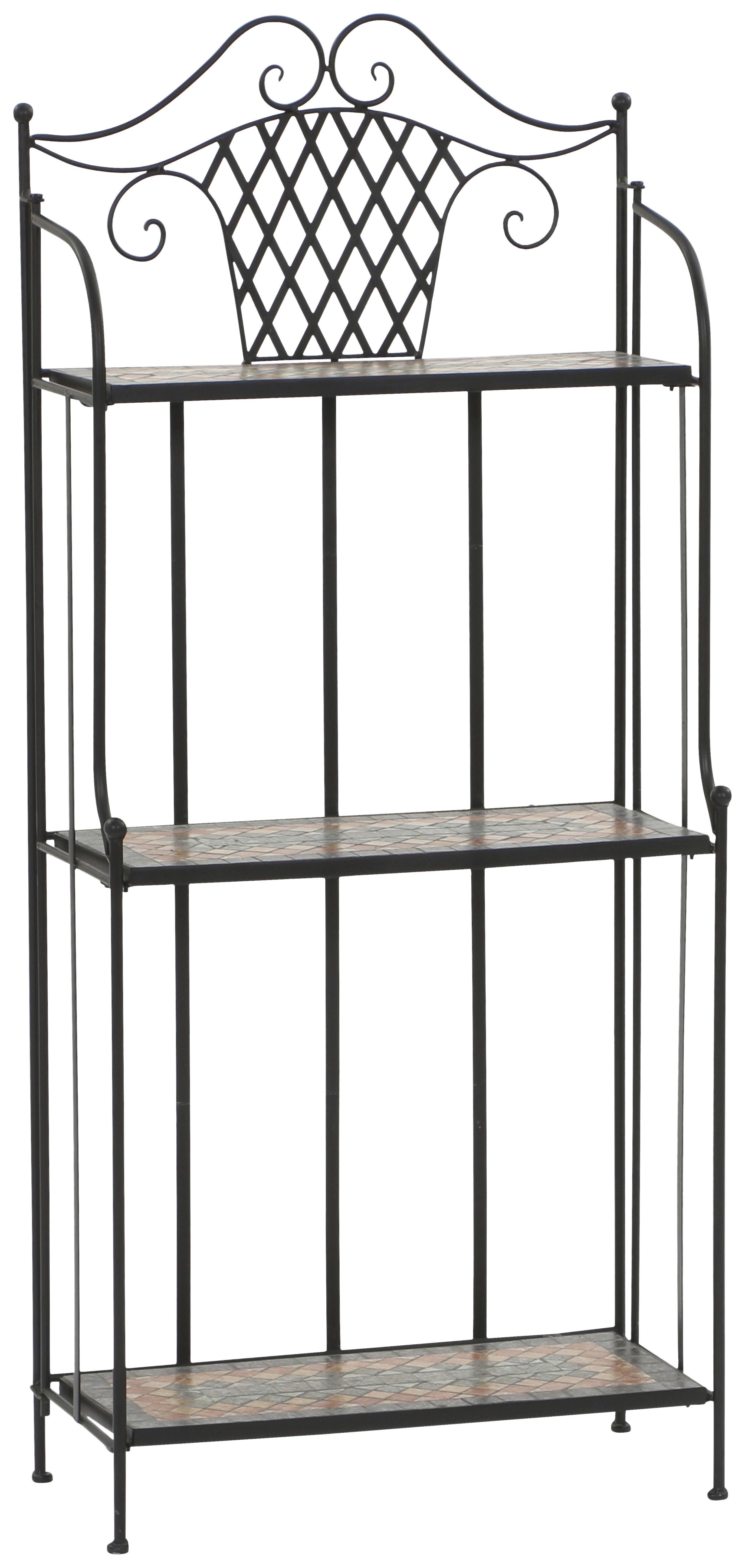 GARTENREGAL 380823 - Multicolor/Schwarz, MODERN, Keramik/Metall (62/142/29cm) - Siena Garden