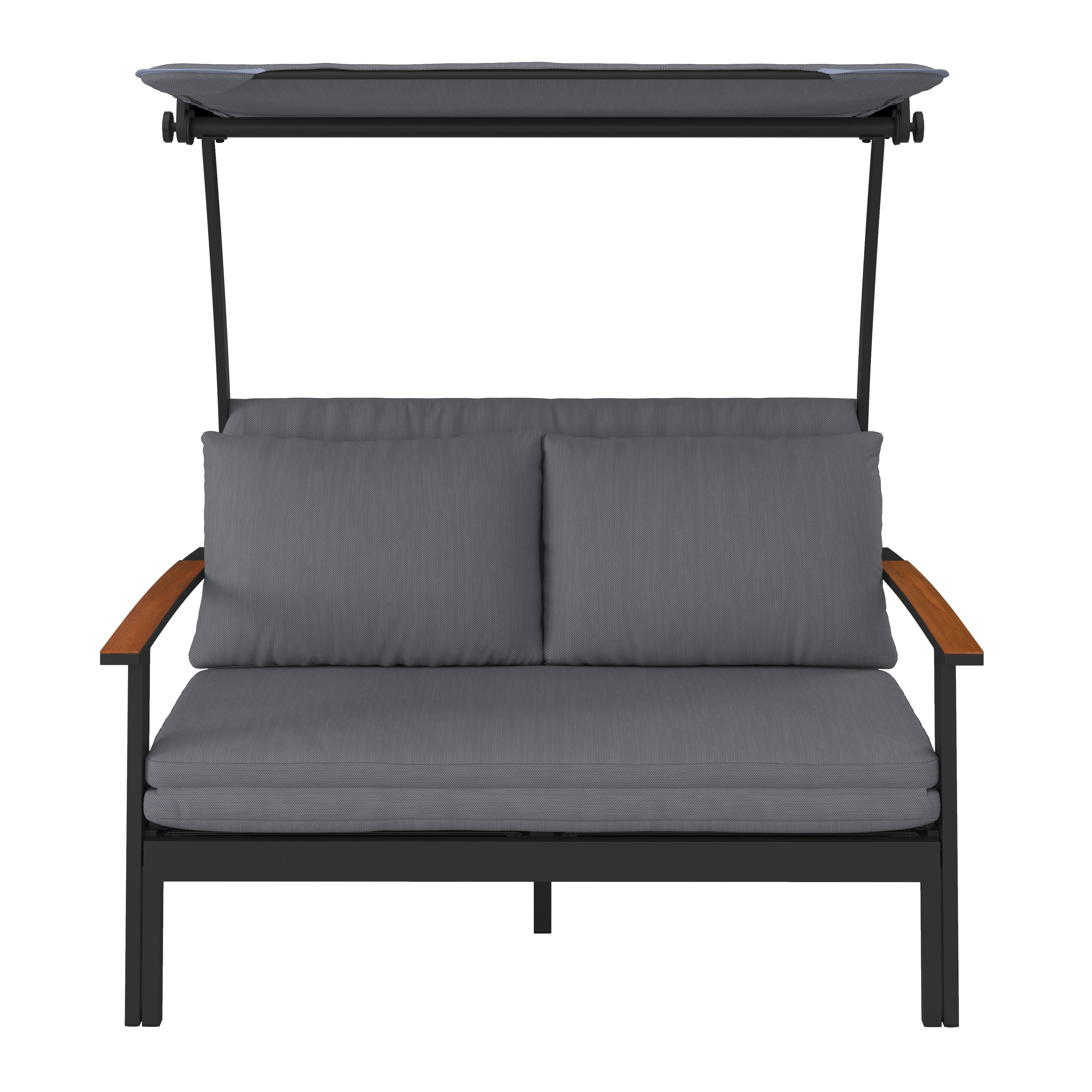 Canapea lounge Serdal - nucă/gri deschis, Modern, metal/textil (138/147/97cm) - Mömax