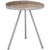 BEISTELLTISCH MORRISON 725 TAUPE - Taupe/Silberfarben, Design, Metall (41/41/47cm) - Kayoom
