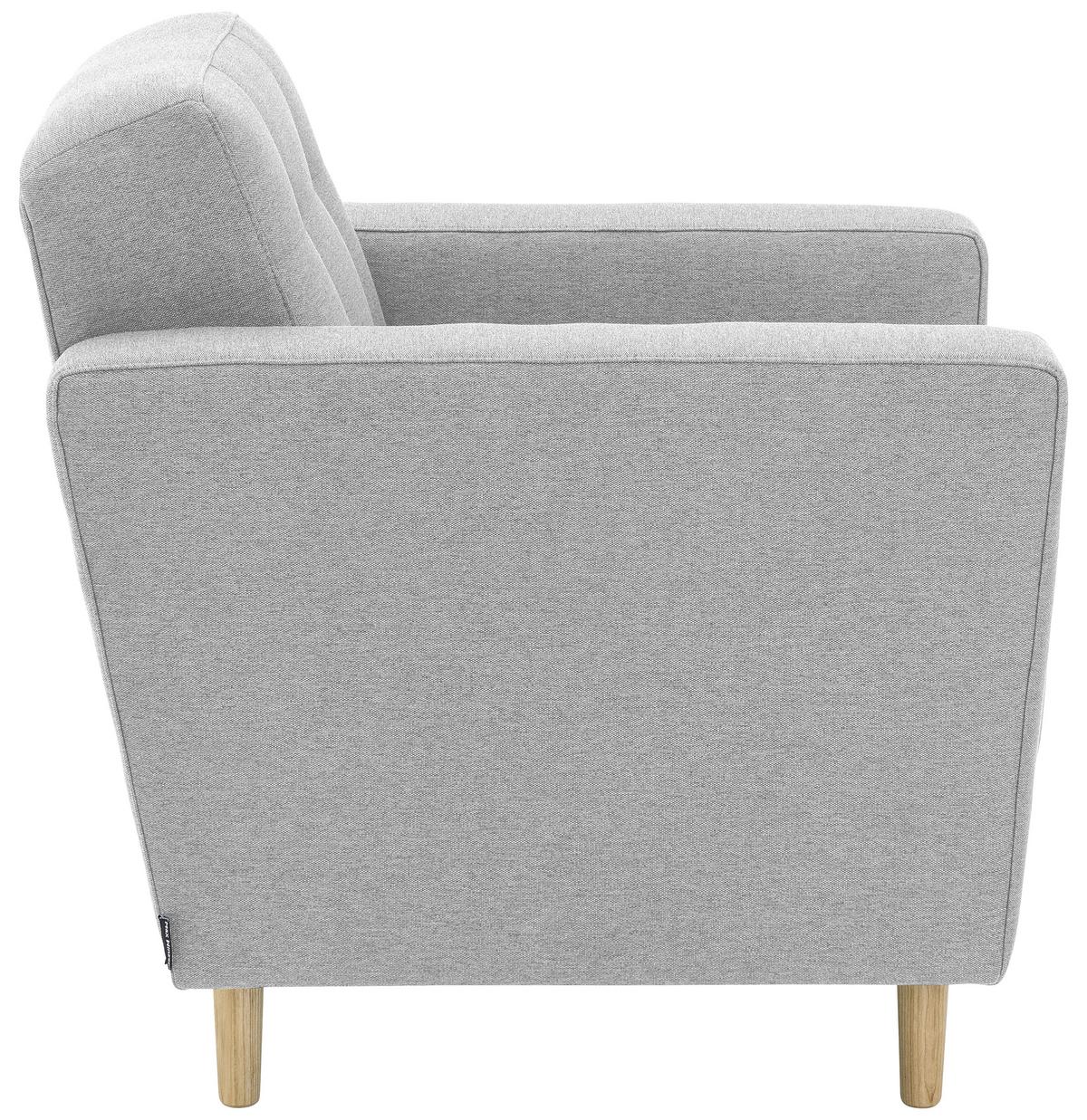 Polstersessel Jasmin Hellgrau Flachgewebe - Eschefarben/Hellgrau, MODERN, Holz/Textil (75/81/83cm) - Max Winzer