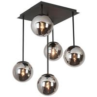Deckenleuchte Schwarz/chromfarben - Chromfarben/Schwarz, Modern, Glas/Metall (41/41/60cm) - Mömax