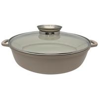 Tigaie pentru servire Betty - străveziu/taupe, Modern, sticlă/metal (28/7.5cm) - Mömax