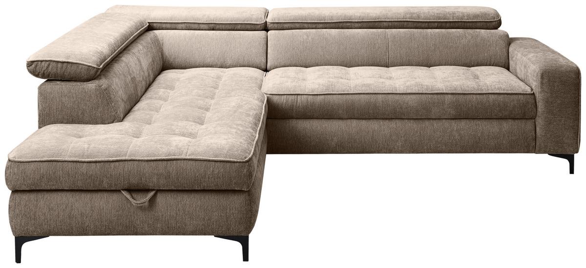 Kutna Garnitura Talia - smeđa/crna, Basics, tekstil/metal (203/70-90/251cm) - Modern Living