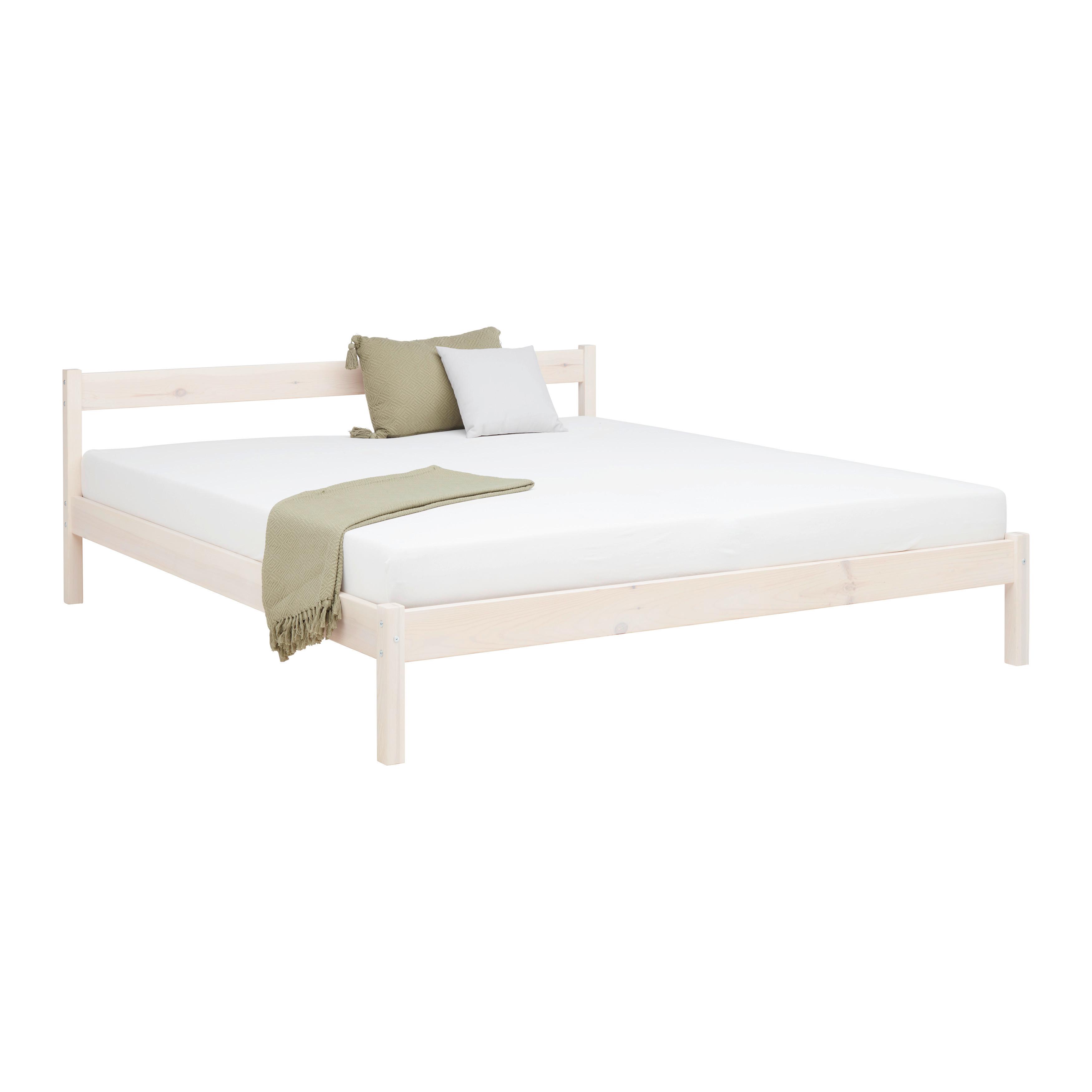 Bett Base 180 Weiß ca. 180x200 cm - Weiß, KONVENTIONELL, Holz (187/70/209cm) - Based