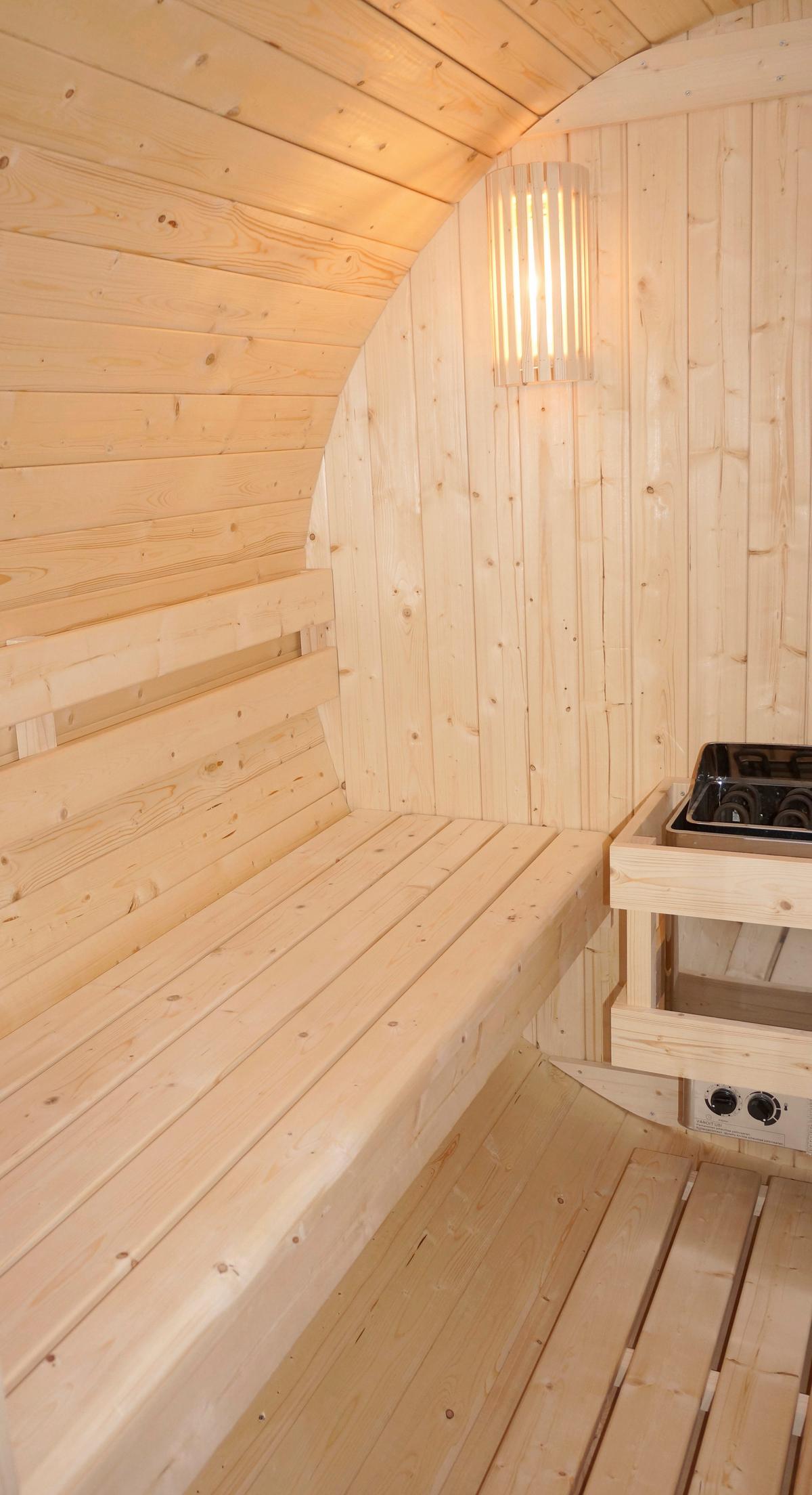 Szaunahordó Bergen - lucfenyőszínű, Konventionell, üveg/fa (194,8/220/191,5cm) - Sanotechnik