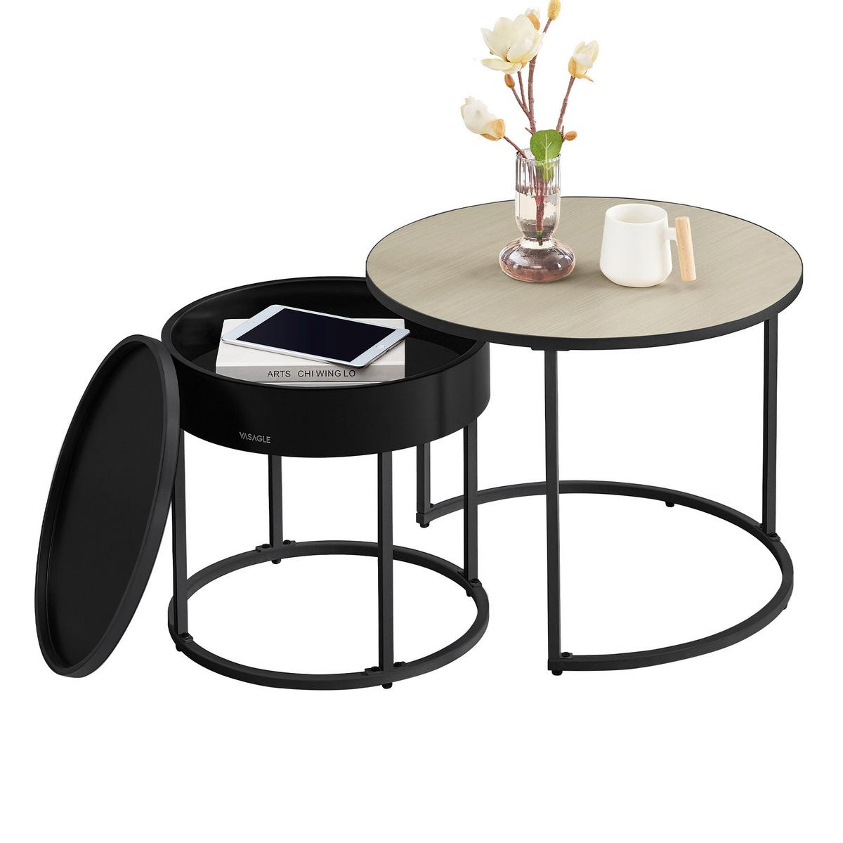 COUCHTISCH COFFEE TABLE - Beige/Schwarz, MODERN, Holzwerkstoff/Metall (60/60/45cm) - MID.YOU