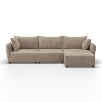 Sedežna Garnitura Nicole, Sivobež - sivobež/črna, Moderno, umetna masa/tekstil (306/87/162cm) - Bessagi Home