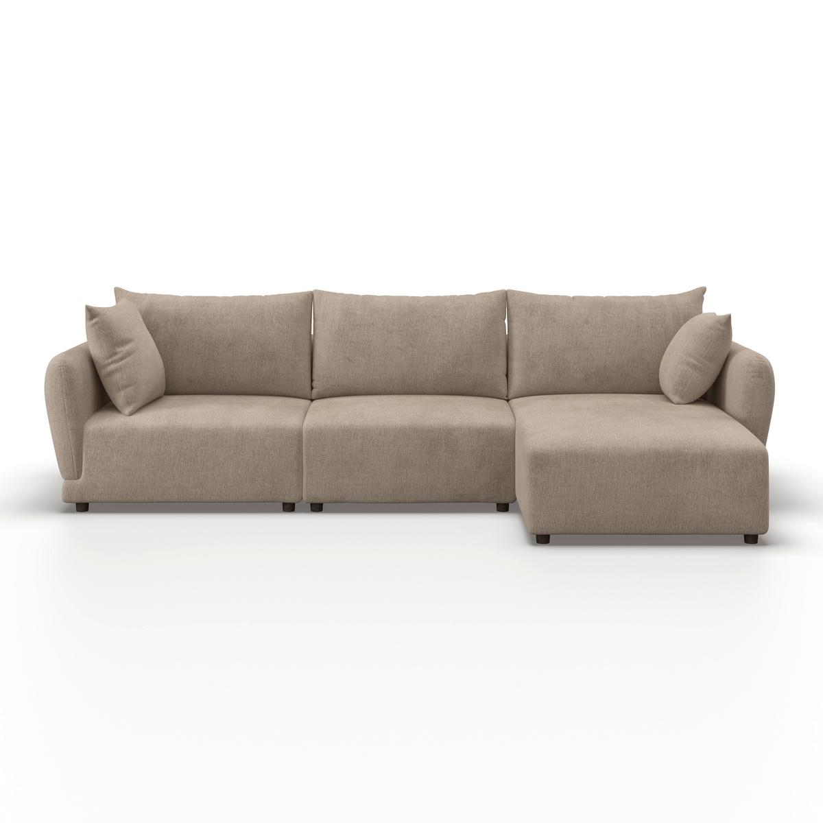 Sedežna Garnitura Nicole, Sivobež - sivobež/črna, Moderno, umetna masa/tekstil (306/87/162cm) - Bessagi Home