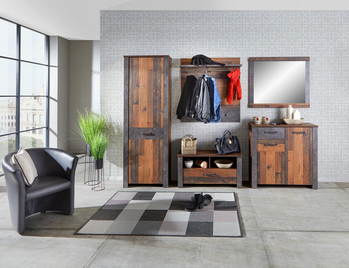 Garderobni Ormar Ontario - siva/boje hrasta, Trend, drvni materijal/plastika (68,4/200/37cm) - Zandiara