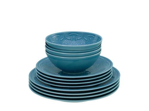 Jedilni Servis Orient Mandala, 12-Delni - svetlo modra, Trend, keramika - Creatable