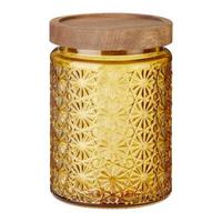 Üveg Ételtároló Fedéllel Golden Autumn - akáciaszínű/sárga, Romantik / Landhaus, Üveg/fa (10/14cm) - Modern Living