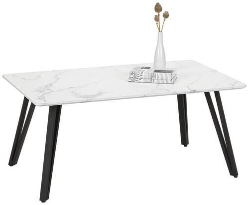 Couchtisch Florenz in Weiß - Schwarz/Weiß, MODERN, Holzwerkstoff/Metall (100/60/45cm) - Mömax