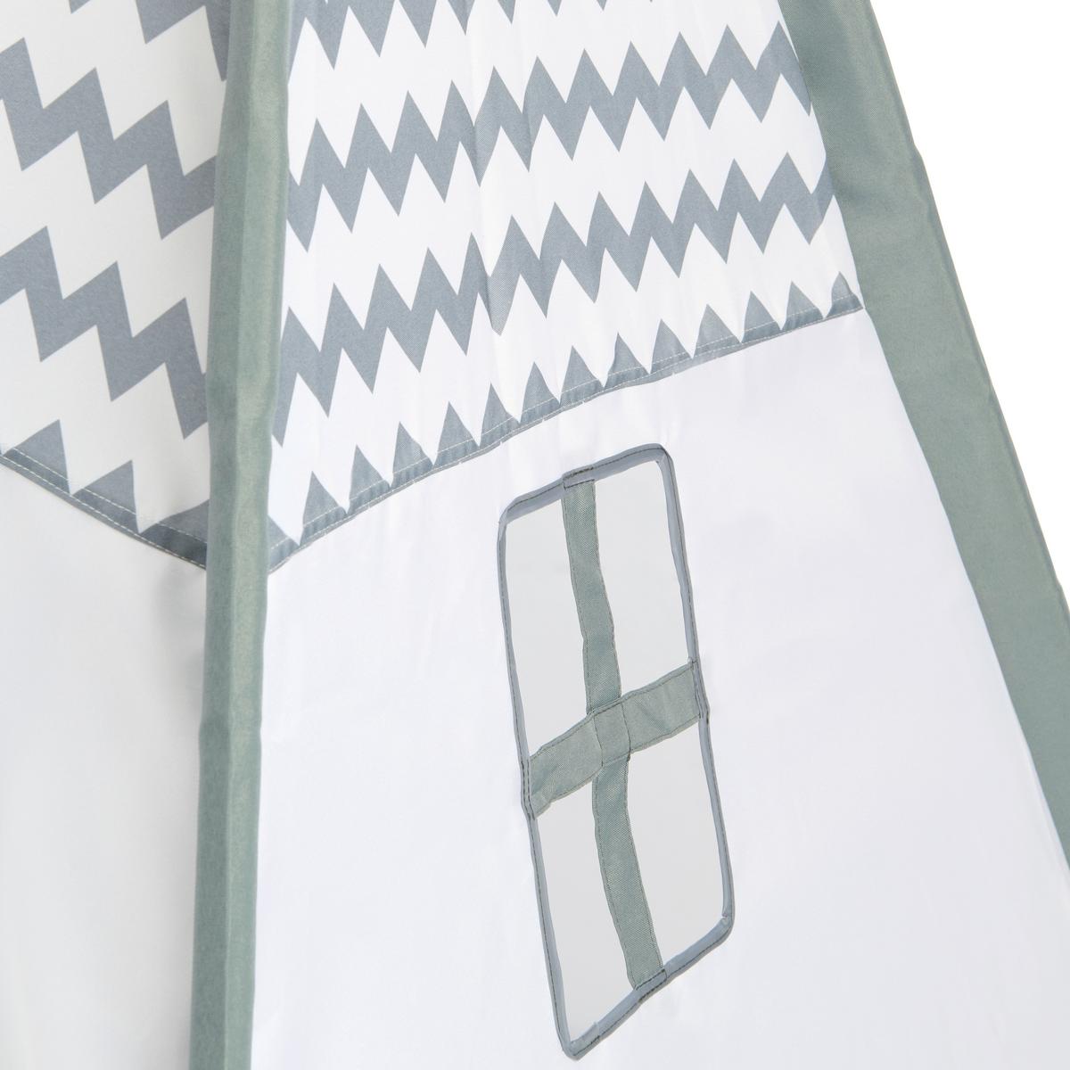 NAMIOT DO ZABAWY TIPI TIMO - jasnoszary/biały, Basics, drewno/tkanina (120/150/120cm) - My Baby Lou