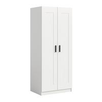 Drehtürenschrank Visby Weiß - Schwarz/Weiß, ROMANTIK / LANDHAUS, Holzwerkstoff/Kunststoff (80/195/56cm) - Livetastic