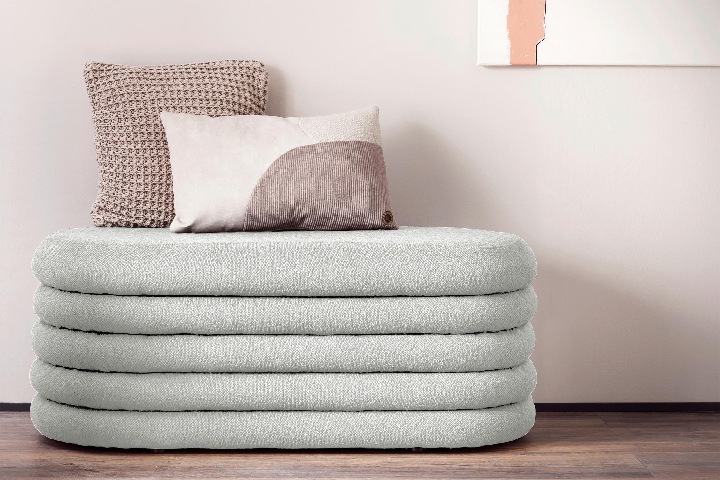 Klop Bouclé, Bela - bela, Moderno, tekstil (108/42/45cm) - Livetastic