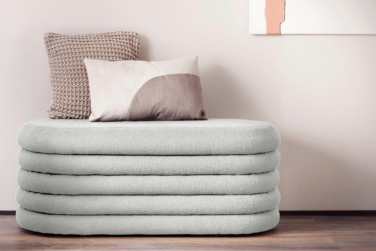 Klop Bouclé, Bela - bela, Moderno, tekstil (108/42/45cm) - Livetastic