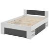 SÄNG AZURRO 2-120 - vit/antracit, Modern, trämaterial (120/200cm) - Mömax