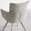STOL MED ARMSTÖD TERESA - ljusgrå/naturfärgad, Modern, metall/trä (60/92,5/61cm) - Bessagi Home
