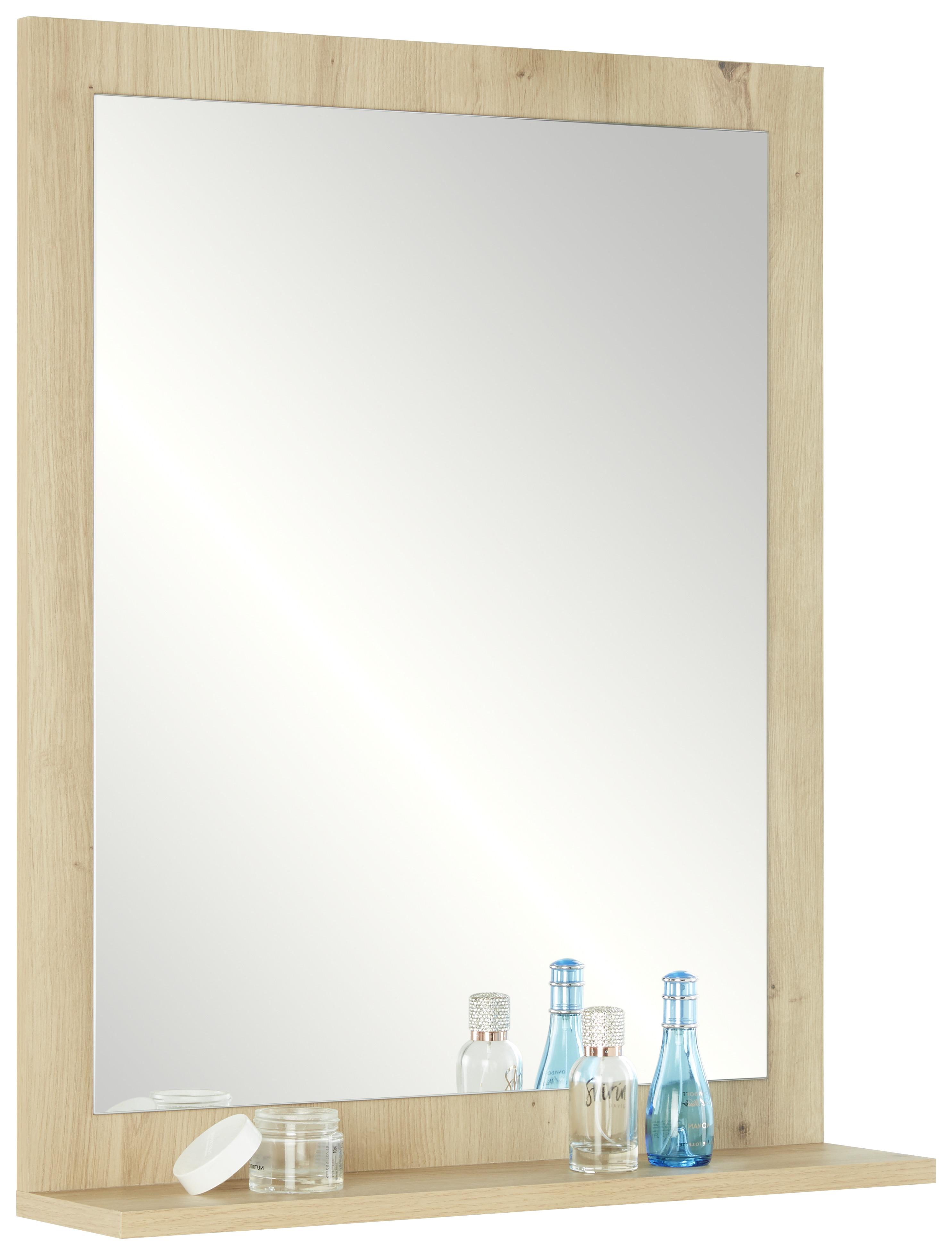 MIROIR DE SALLE DE BAIN SANTINO II - couleur chêne, MODERN, matériau en bois (59/73/14cm) - Based