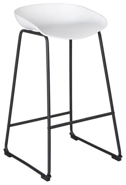 Barhocker in Schwarz/Weiss - Weiss/Schwarz, Modern, Kunststoff/Metall (43/84/54cm) - Mömax
