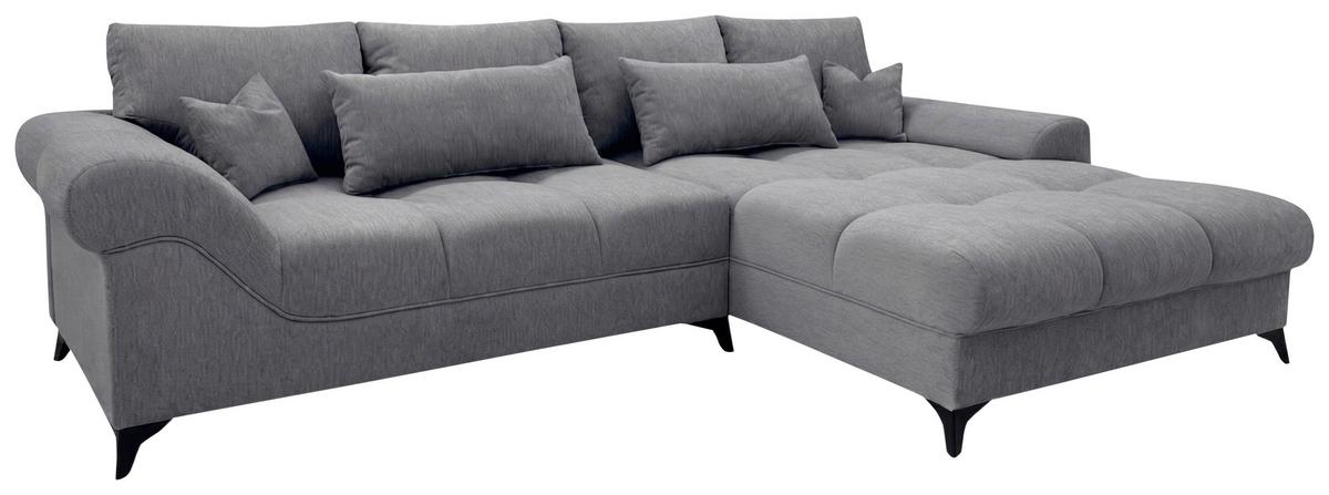 Ecksofa Noah Grau - Schwarz/Grau, MODERN, Holzwerkstoff/Kunststoff (295/195cm) - Based