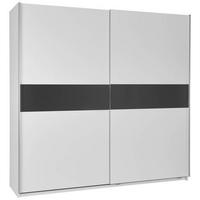 Schwebetürenschrank in Weiß/Graphitfarben - Weiss/Graphitfarben, Konventionell, Holzwerkstoff/Metall (215/209/57cm) - Based