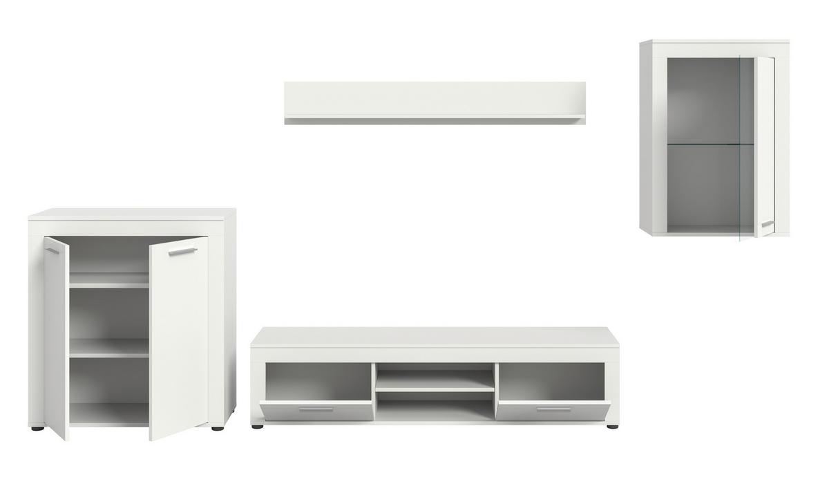 ANSAMBLU MOBILIER CAMERA DE Z JAM - alb, Design, sticlă/material pe bază de lemn (330/169/35cm) - Modern Living