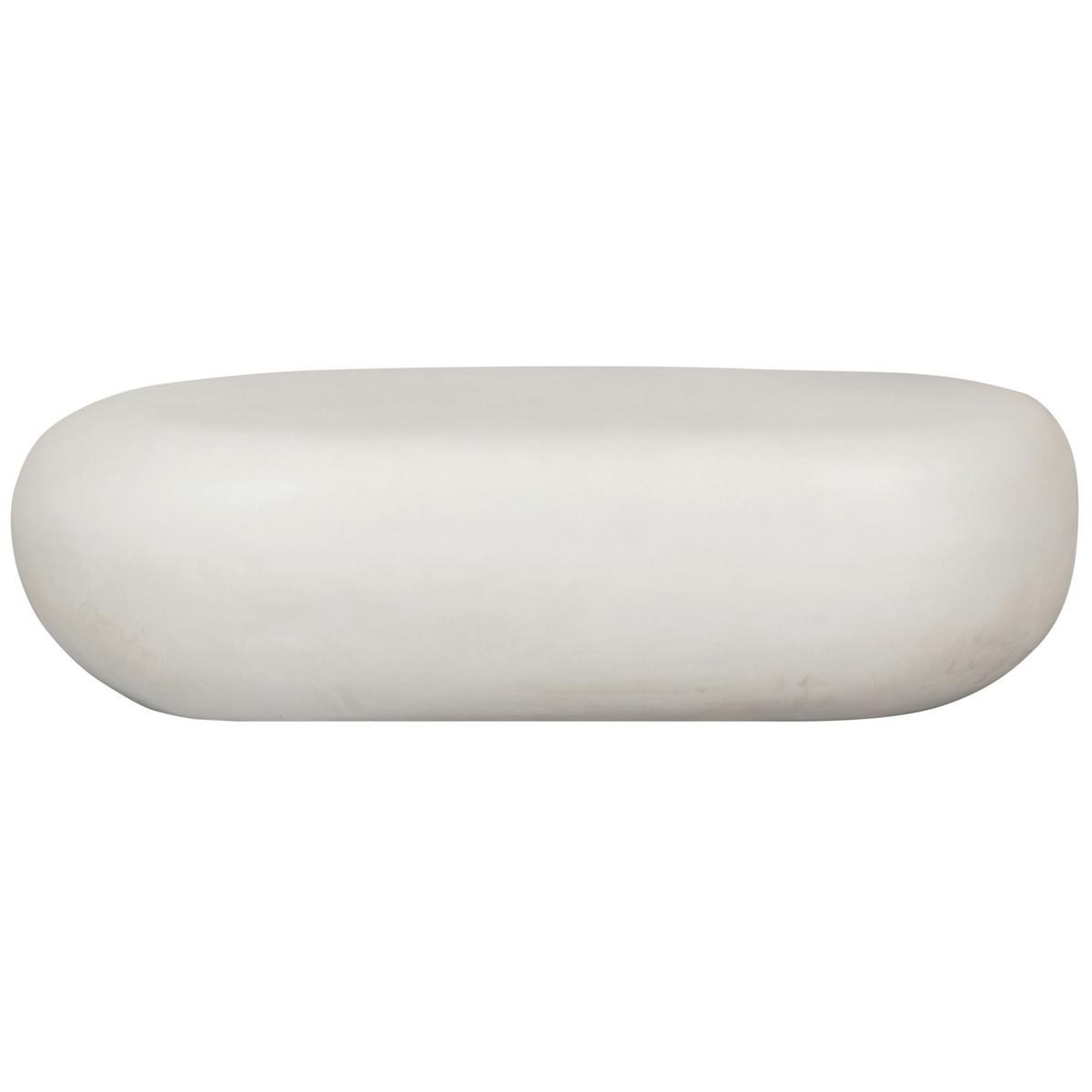 Couchtisch Pebble Weiß B: 100 cm - Weiß, Design, Glas/Keramik (100/43/28cm) - Livetastic