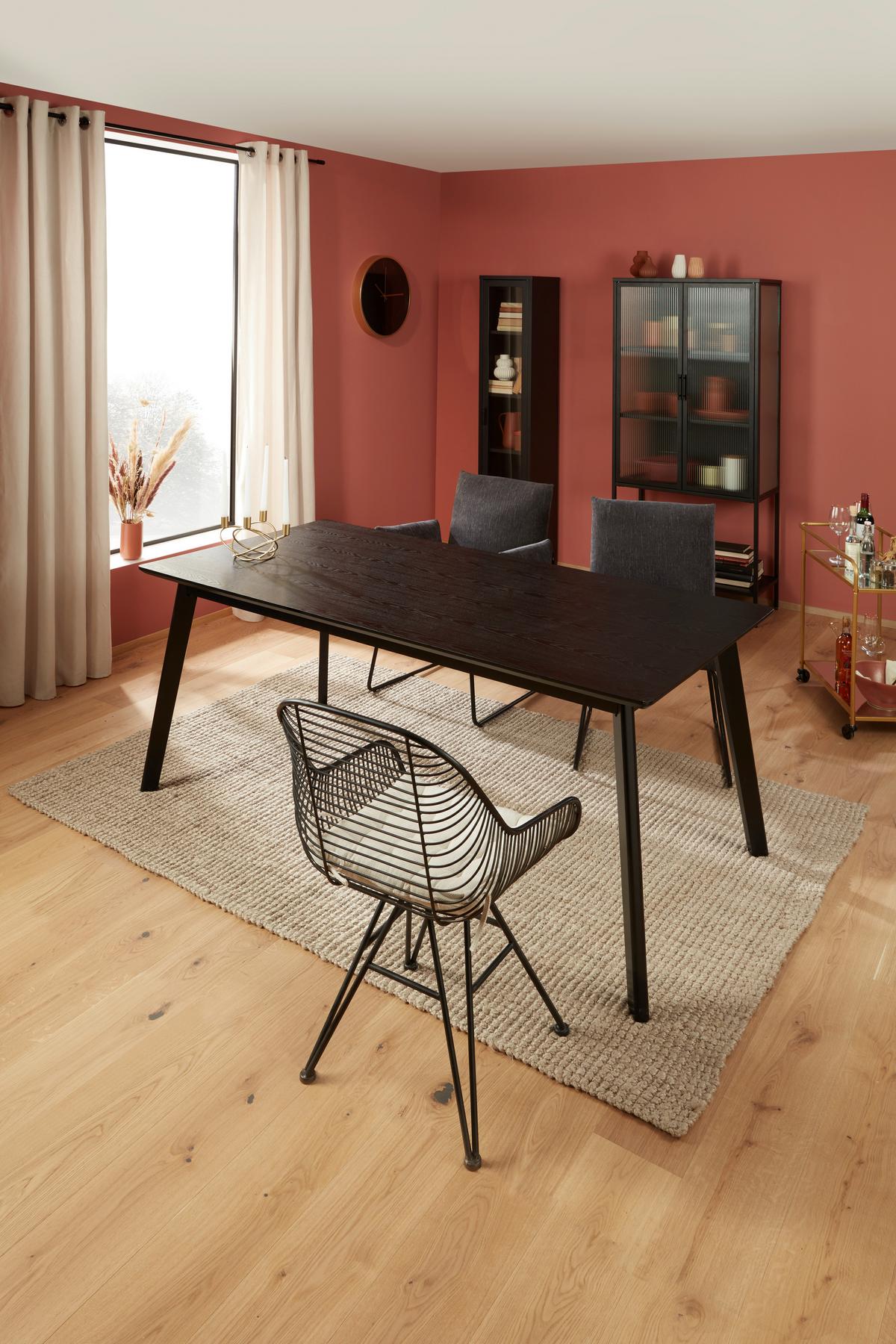 Vitrine Cube in Schwarz - Klar/Schwarz, MODERN, Glas/Metall (80/180/38cm) - Premium Living