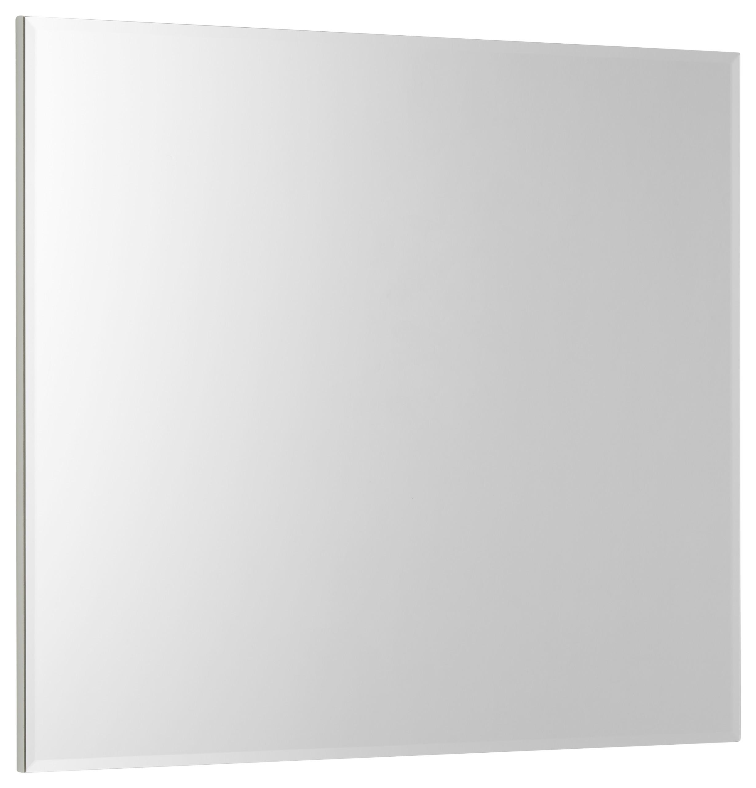 Stensko Ogledalo Q-Bic - bela, Moderno, leseni material (74/65/2cm) - Premium Living