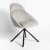 STOL MED ARMSTÖD MAIRA - ljusgrå/svart, Modern, metall/textil (59,5/93/66cm) - Bessagi Home