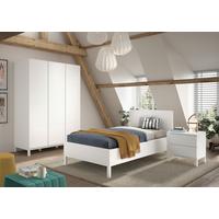 Einzelzimmer EVA Weiß, Bett Kleiderschrank, Nachttisch - Weiß, MODERN, Holz/Holzwerkstoff - Vipack