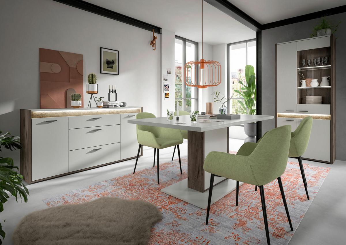 Sideboard Falcona Eiche dunkel /Grau ca. 167x86x40 cm - Design, Holzwerkstoff/Metall (167/86/40cm) - MID.YOU