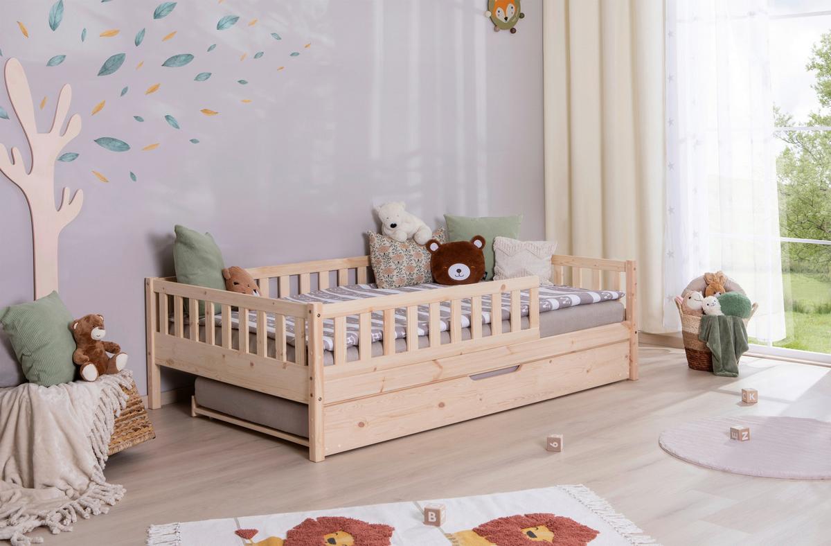 Hausbett Lou m. Zusatzbett ca. 140x200 cm Holz - Naturfarben, MODERN, Holz (140/200cm) - MID.YOU