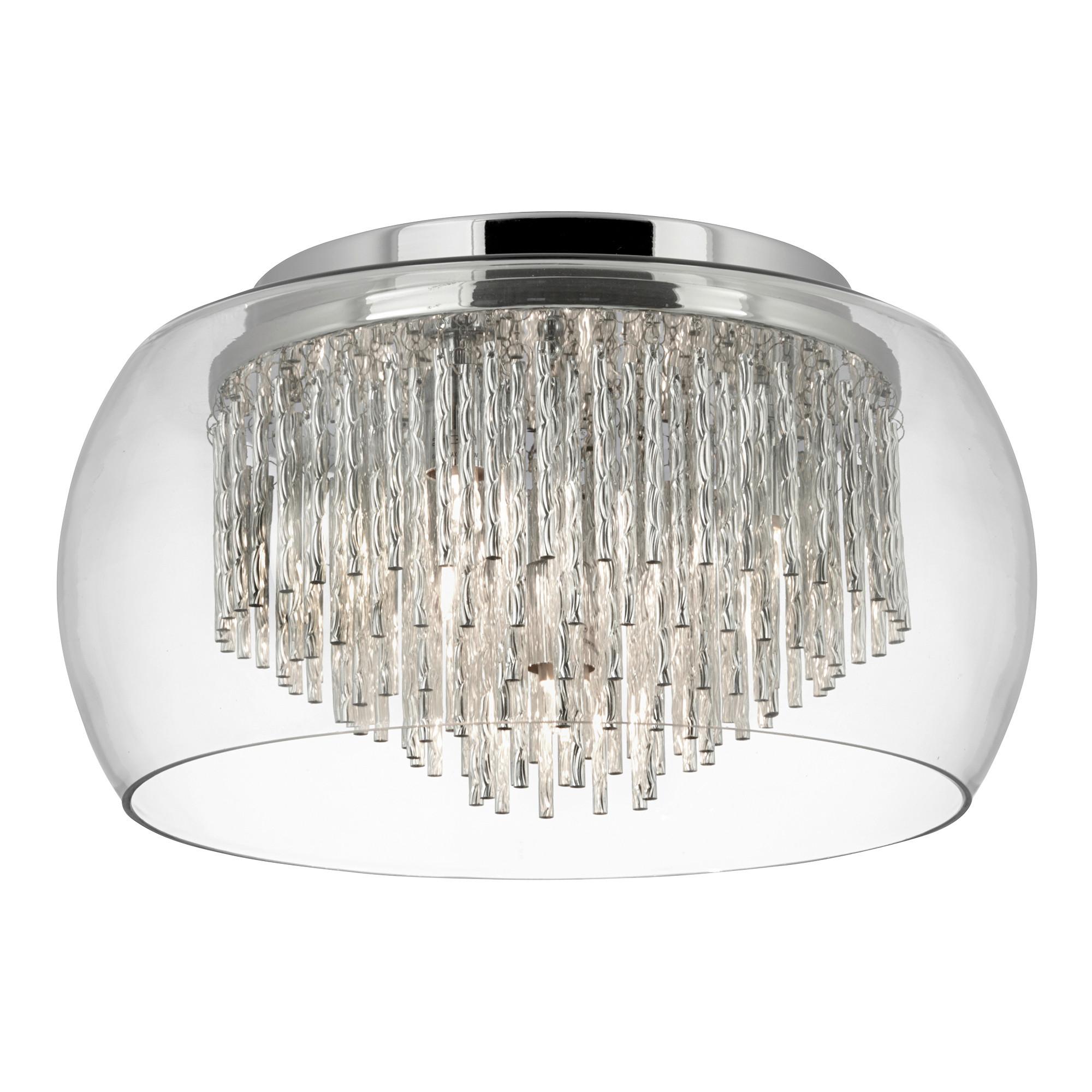 Mennyezeti Lámpa 4624-4cc - krómszínű, Design, üveg/fém (35/18.5cm)