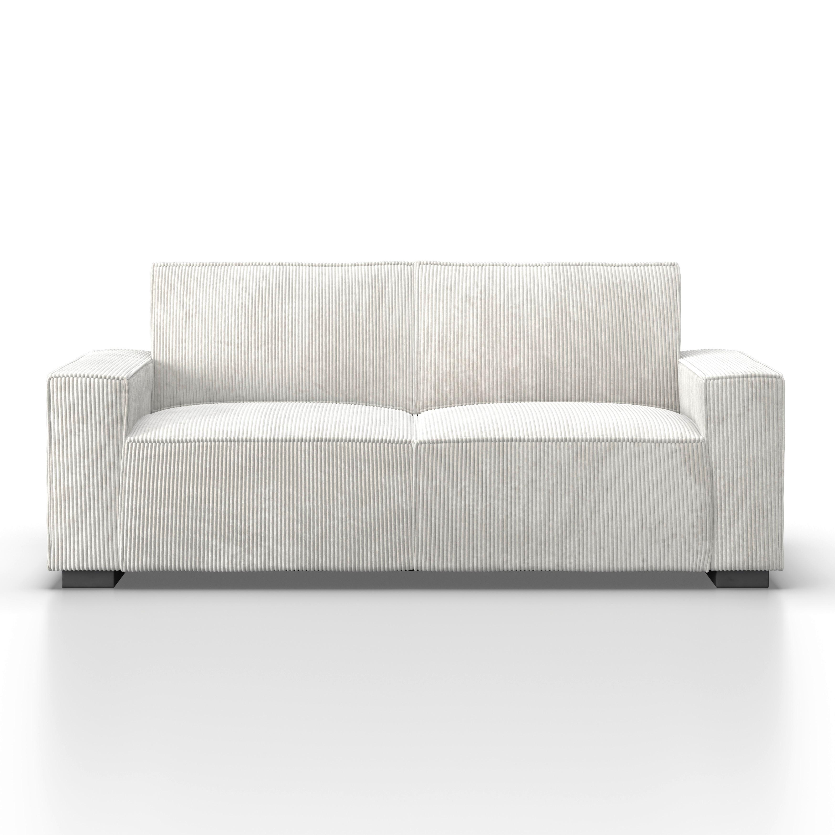 Zofa Liam, Bela - črna/bela, Moderno, umetna masa/tekstil (210/84/90cm) - Bessagi Home