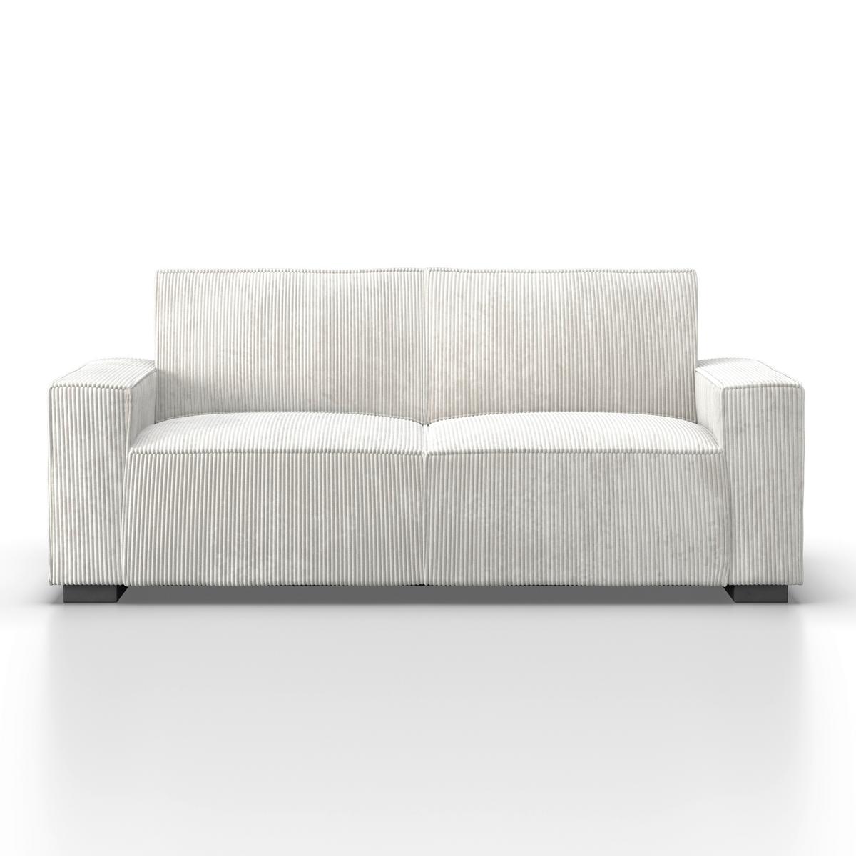 Sofa Liam Weiß Cord - Schwarz/Weiß, MODERN, Holz/Kunststoff (210/84/90cm) - Bessagi Home