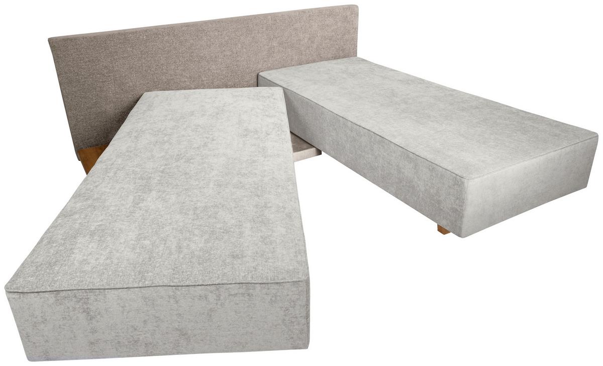 Boxspring Kanapéágy Bloom - krémszínű/barna, Modern, műanyag/faalapú anyag (292/79/215cm)
