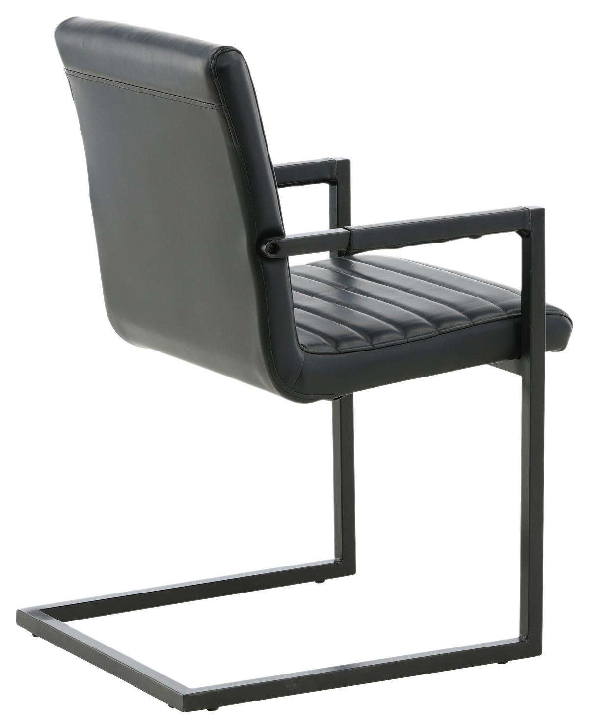 ARMLEHNSTUHL-SET ART - Schwarz, Design, Textil/Metall (54/88/63cm) - Livetastic