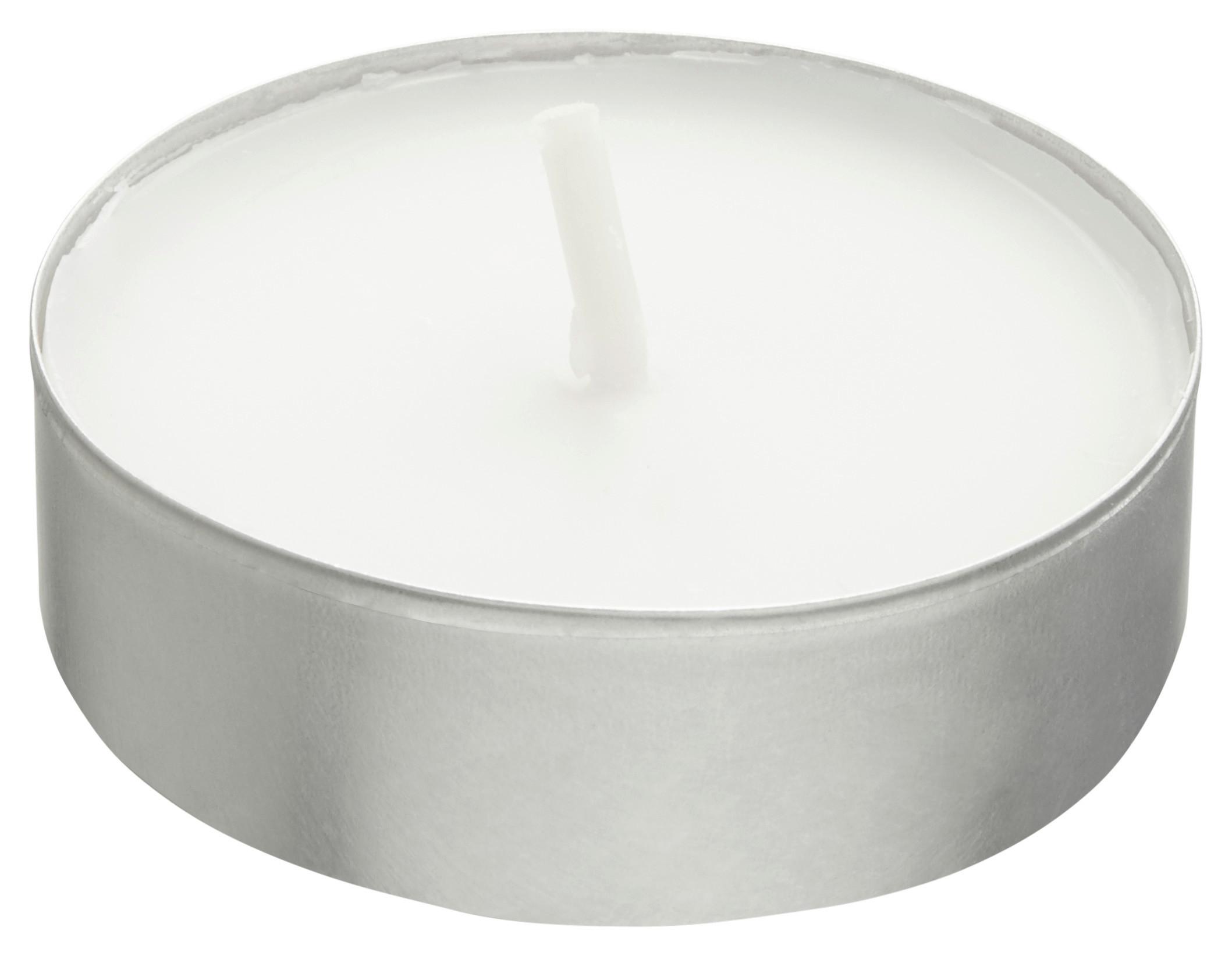 Teelicht Mia in Weiß 50er Pack - Alufarben/Weiß, KONVENTIONELL, Metall (3,9/1,3/2,4cm) - Modern Living