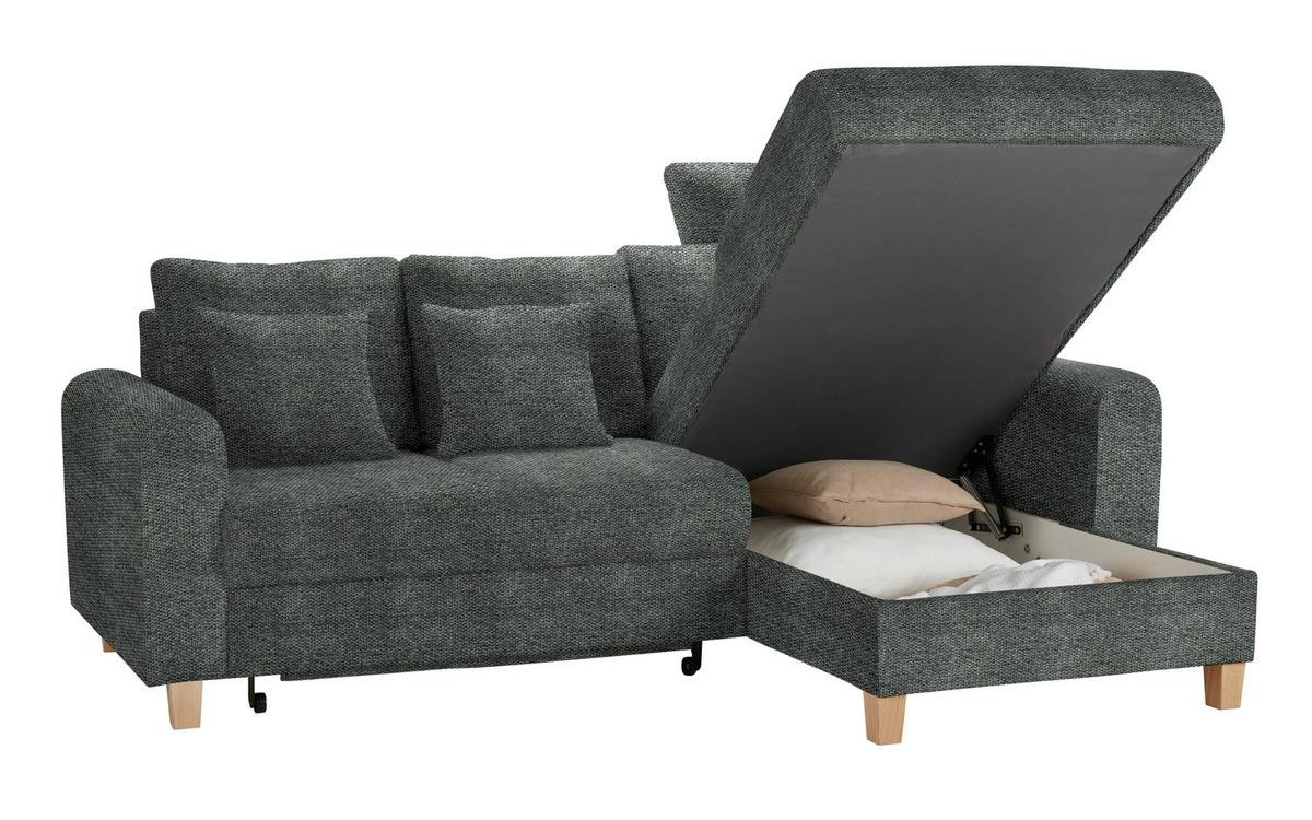 Kutna Garnitura Lille - boje grafita/svijetlo smeđa, Moderno, tekstil/drvo (232/110/156cm) - Best Price
