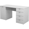 Íróasztal Larry Ii - Fehér, modern, Faalapú anyag (145/75/60cm)