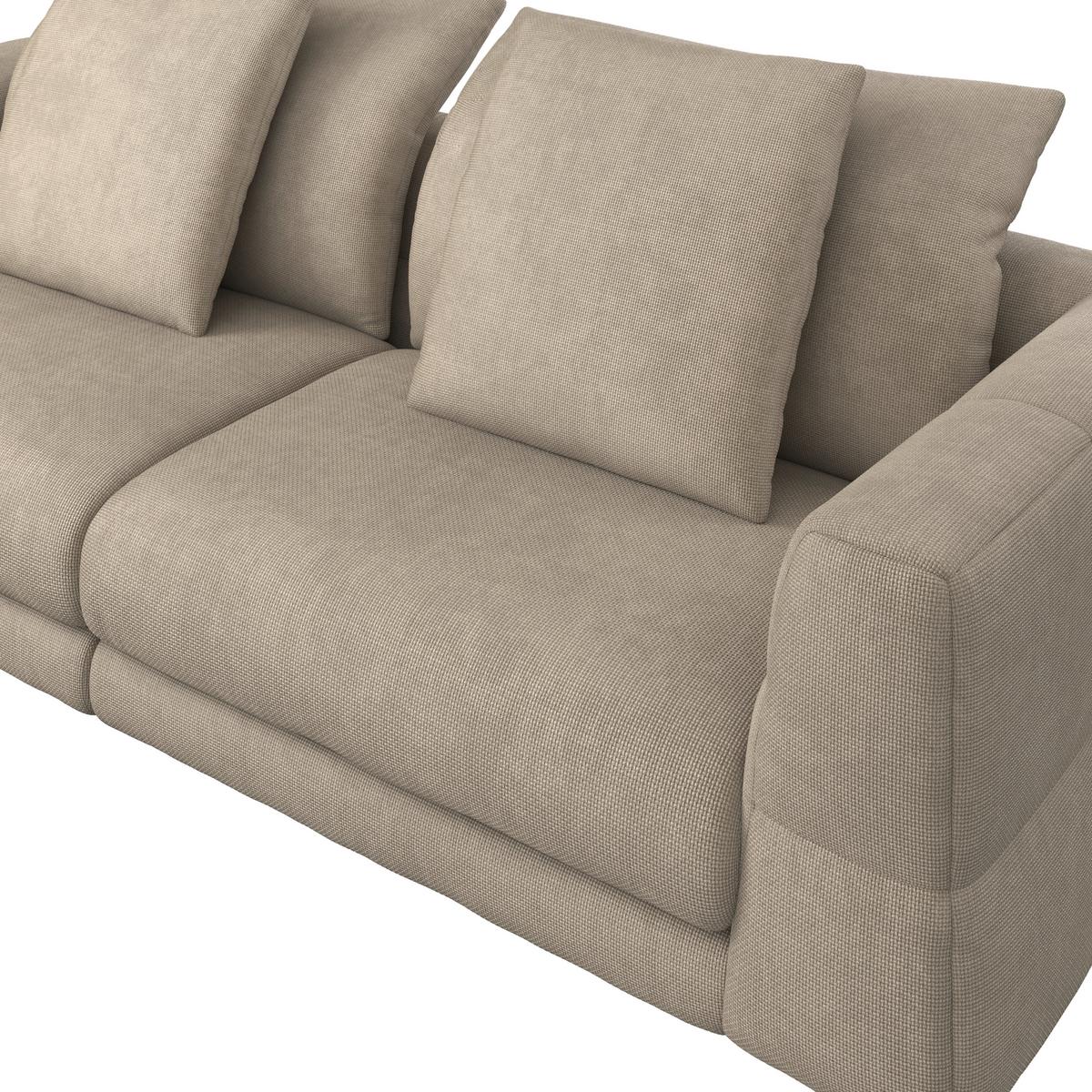 Zofa Lea, Bež, Šenilja, Žamet - črna/bež, Moderno, kovina/tekstil (284/87/110cm) - Bessagi Home